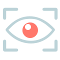 Stilisiertes Auge mit quadratischer Umrandung